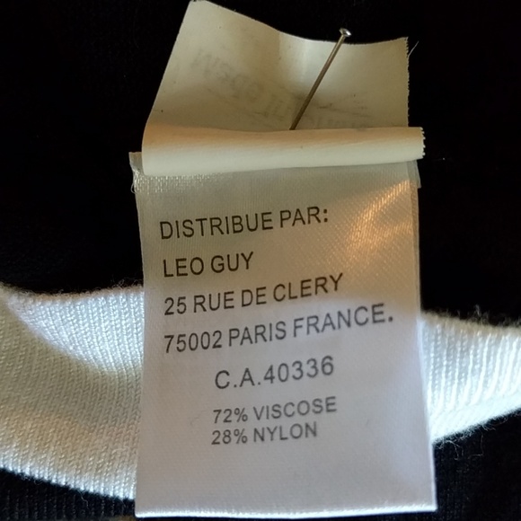 French designer Leo Guy black & white sweater - Picture 4 of 5